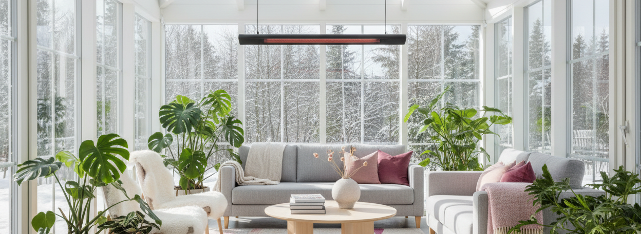 Infrarot-Heizstrahler im Wintergarten – effiziente Beheizung für Glasanbau