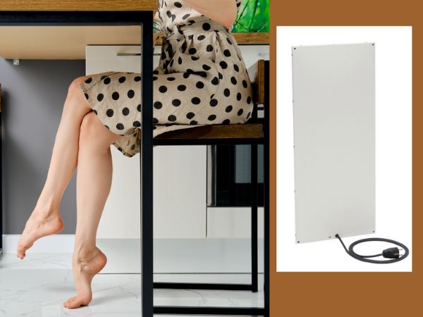 VL-T07029W Untertischheizung Vitramo im Einsatz unter Schreibtisch