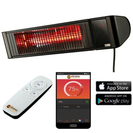 VC-EH2000S Vitramo Infrarot-Heizstrahler 2000W schwarz mit App