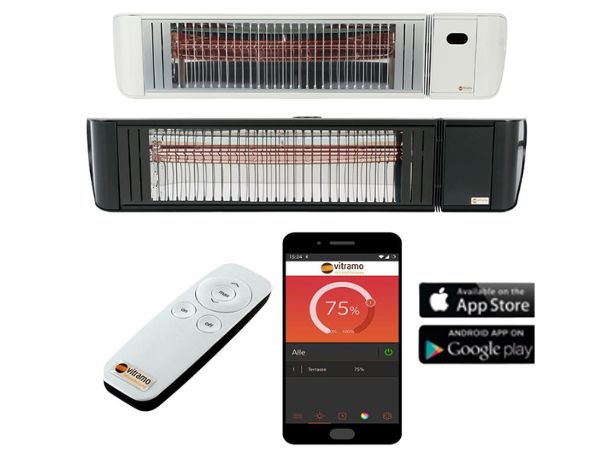 VC-EH2000W Vitramo Infrarot-Heizstrahler 2000W weiß mit App Detailansicht