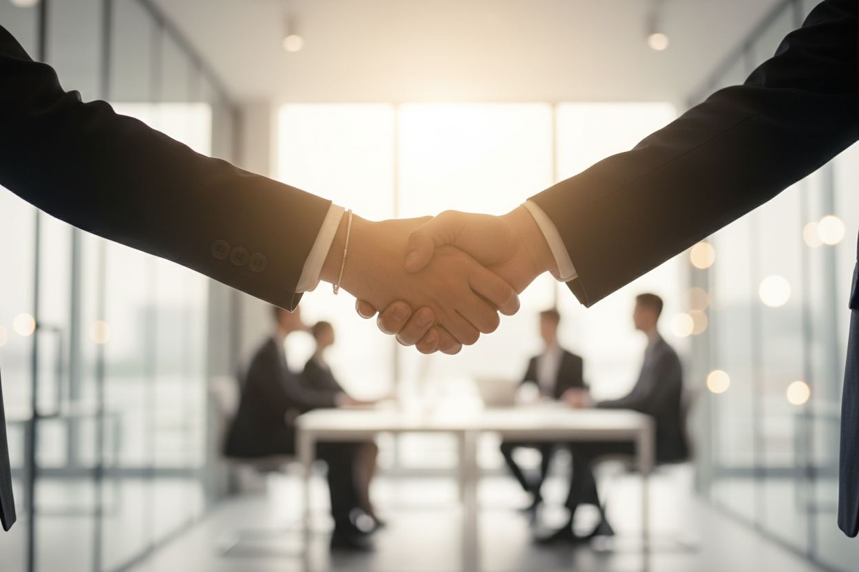 Professioneller Handshake - Clean & Fokussiert