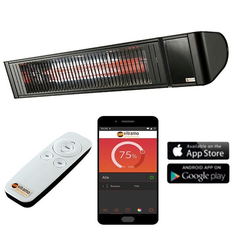 VC-EC2000S Vitramo Infrarot-Heizstrahler 2000W schwarz mit App Detailansicht