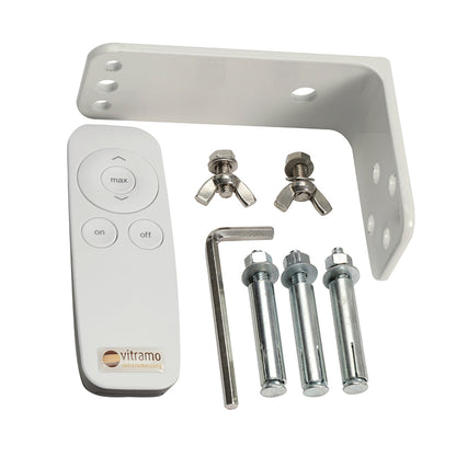 VC-EH2000W Vitramo Infrarot-Heizstrahler 2000W weiß mit App Montageset Lieferumfang