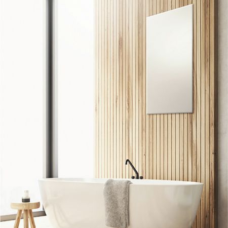 VL-F09060W Vitramo Glasheizung 600W im Raum Anwendungsbeispiel Bad